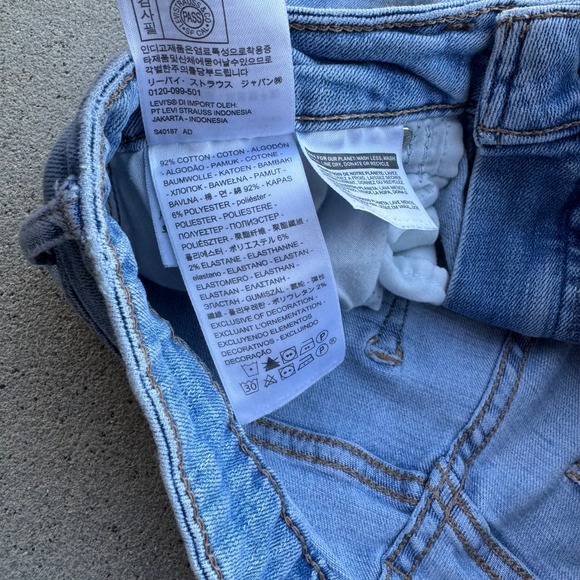 Levi's 721 High Rise Skinny Jeans Light Wash Distressed Size 27 - Picture 6 of 8